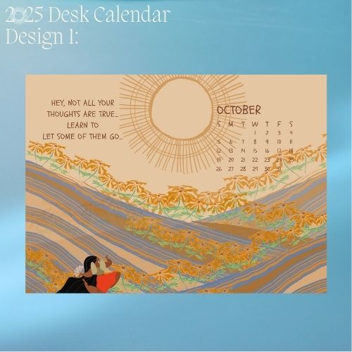 2025 Art Desk Landscape Calendar I Want to Heal and Grow (Philippines Shipping)