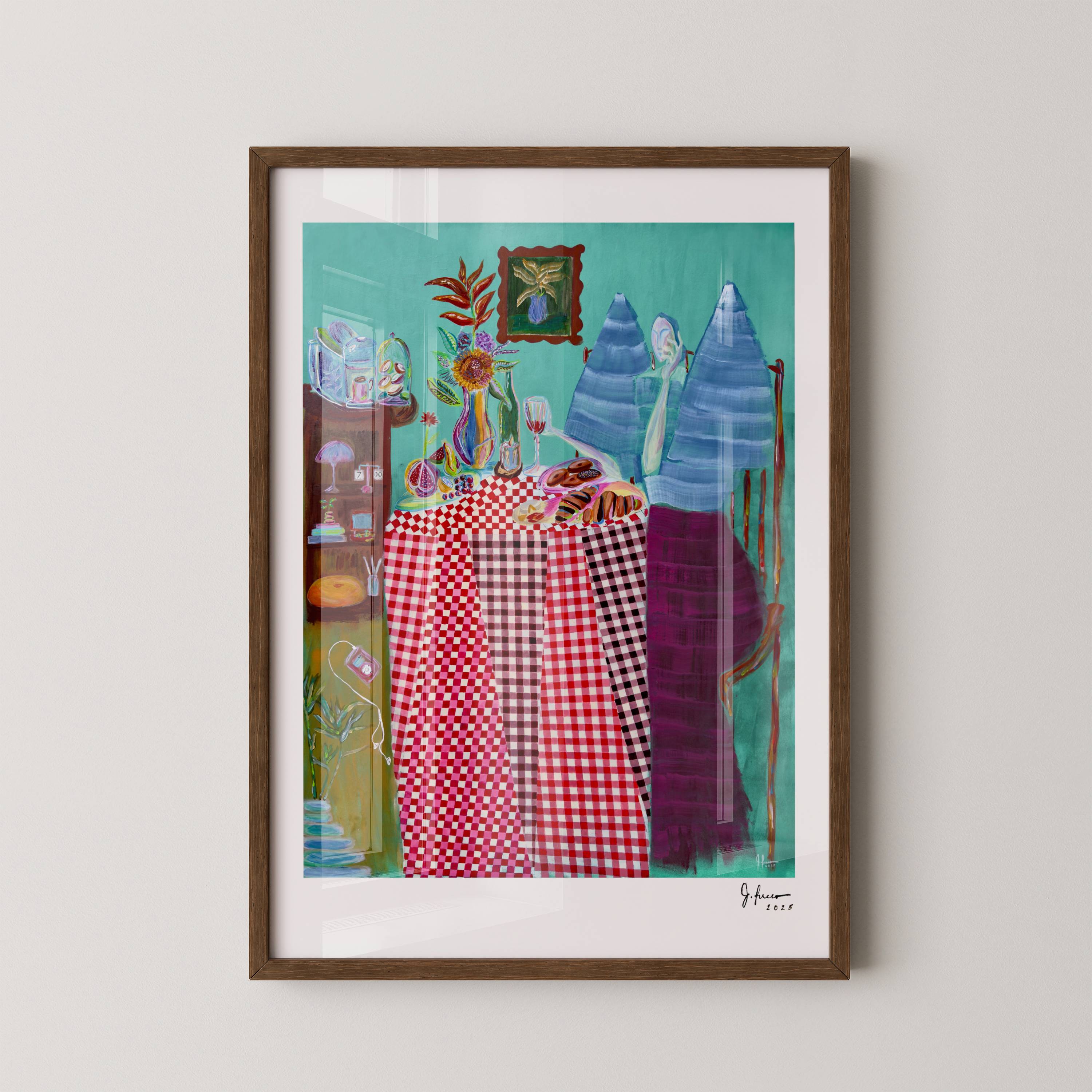 "Girl Dinner" Framed Print