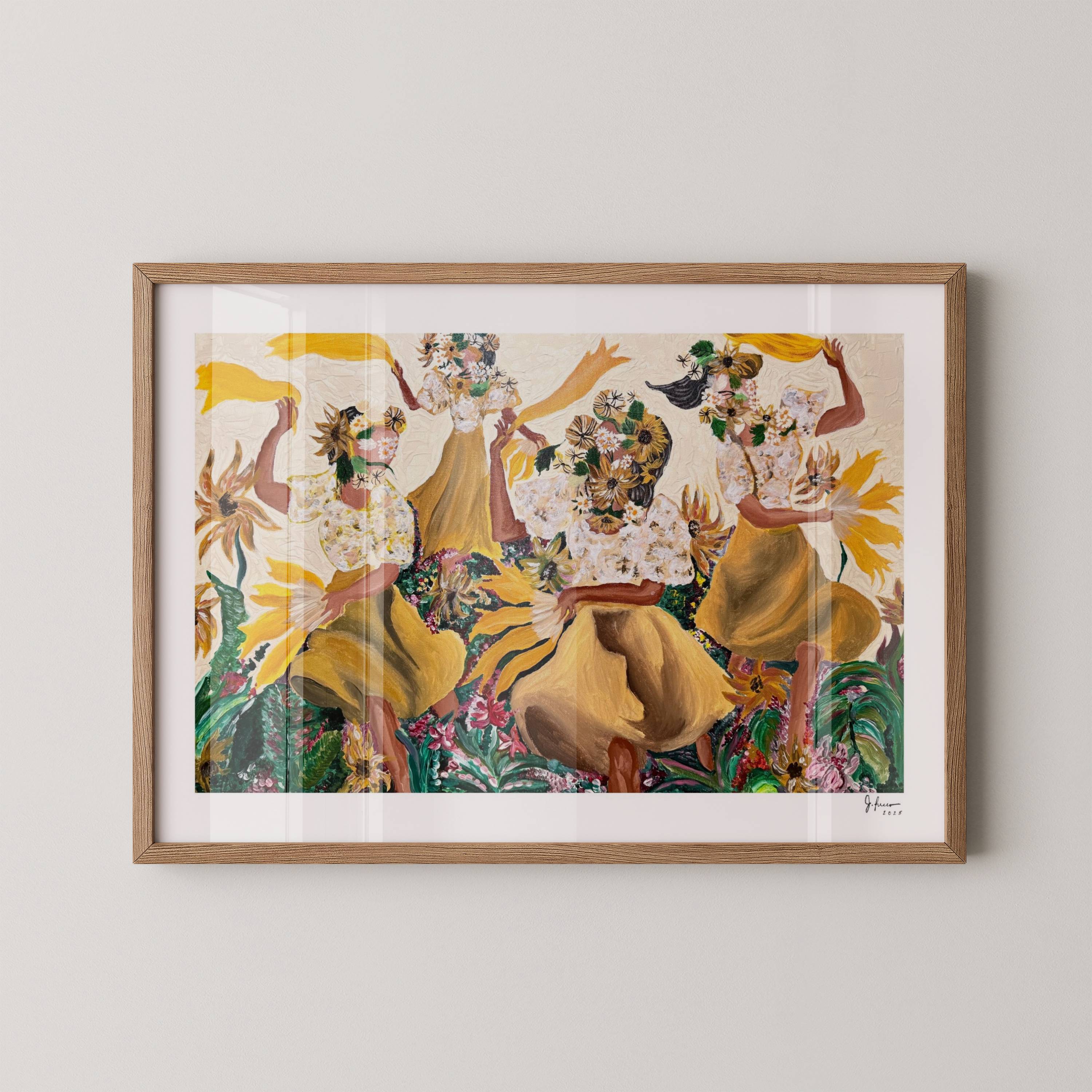 "Sunflower Dance" Framed Print