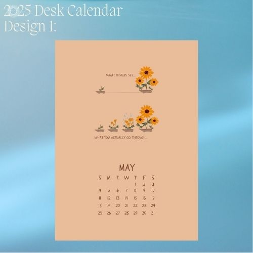 2025 Art Desk Portrait Calendar I Want to Heal and Grow (Philippines Shipping)