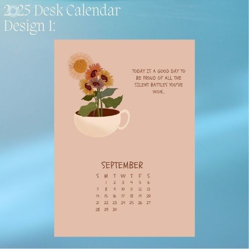 2025 Art Desk Portrait Calendar I Want to Heal and Grow (Philippines Shipping)