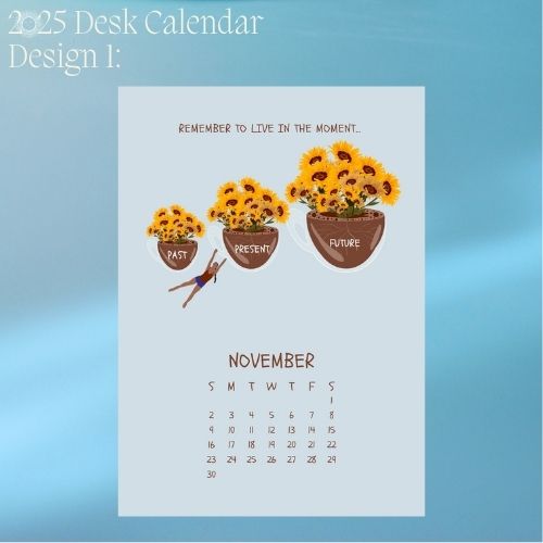 2025 Art Desk Portrait Calendar I Want to Heal and Grow (Philippines Shipping)
