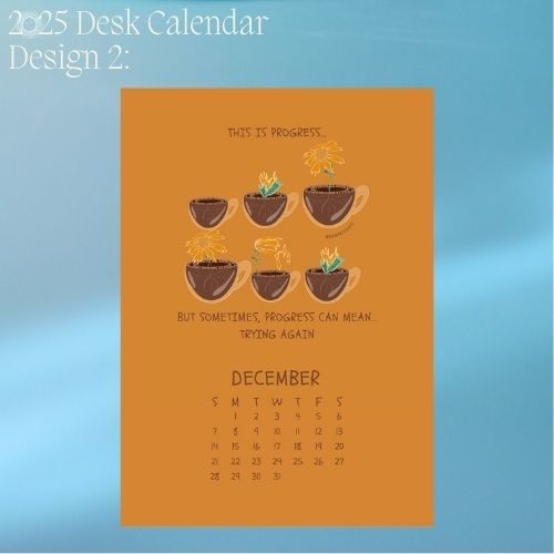 2025 Art Desk Portrait Calendar I Want to Heal and Grow (Philippines Shipping)