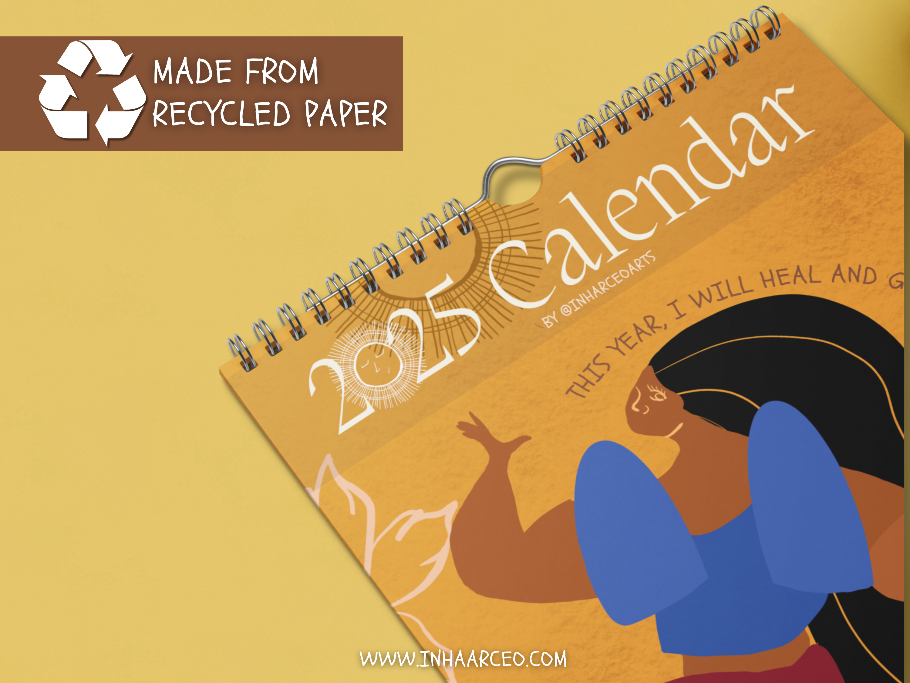 2025 Art Wall Calendar I Want to Heal and Grow (International Shipping)