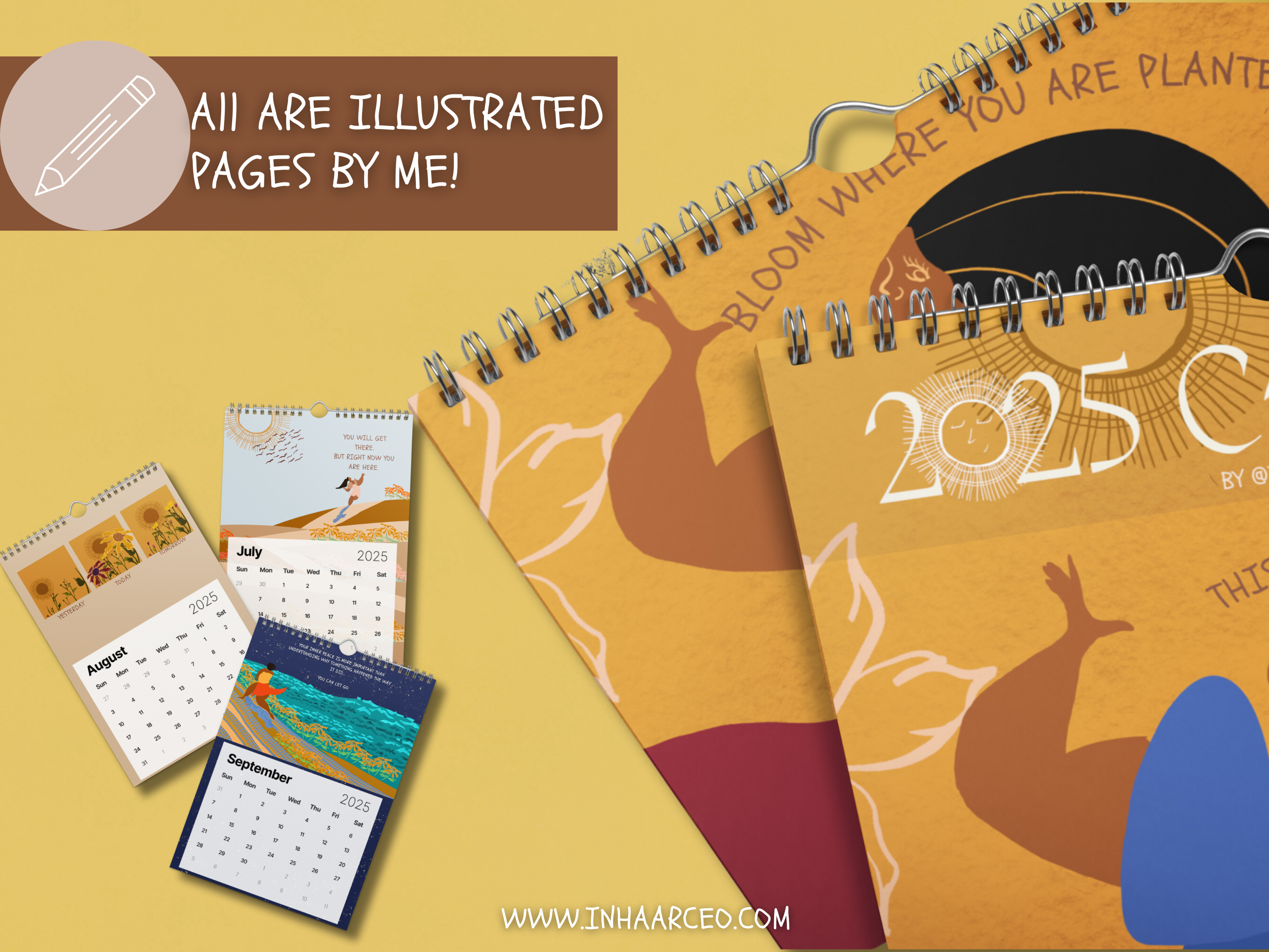 2025 Art Wall Calendar I Want to Heal and Grow (International Shipping)