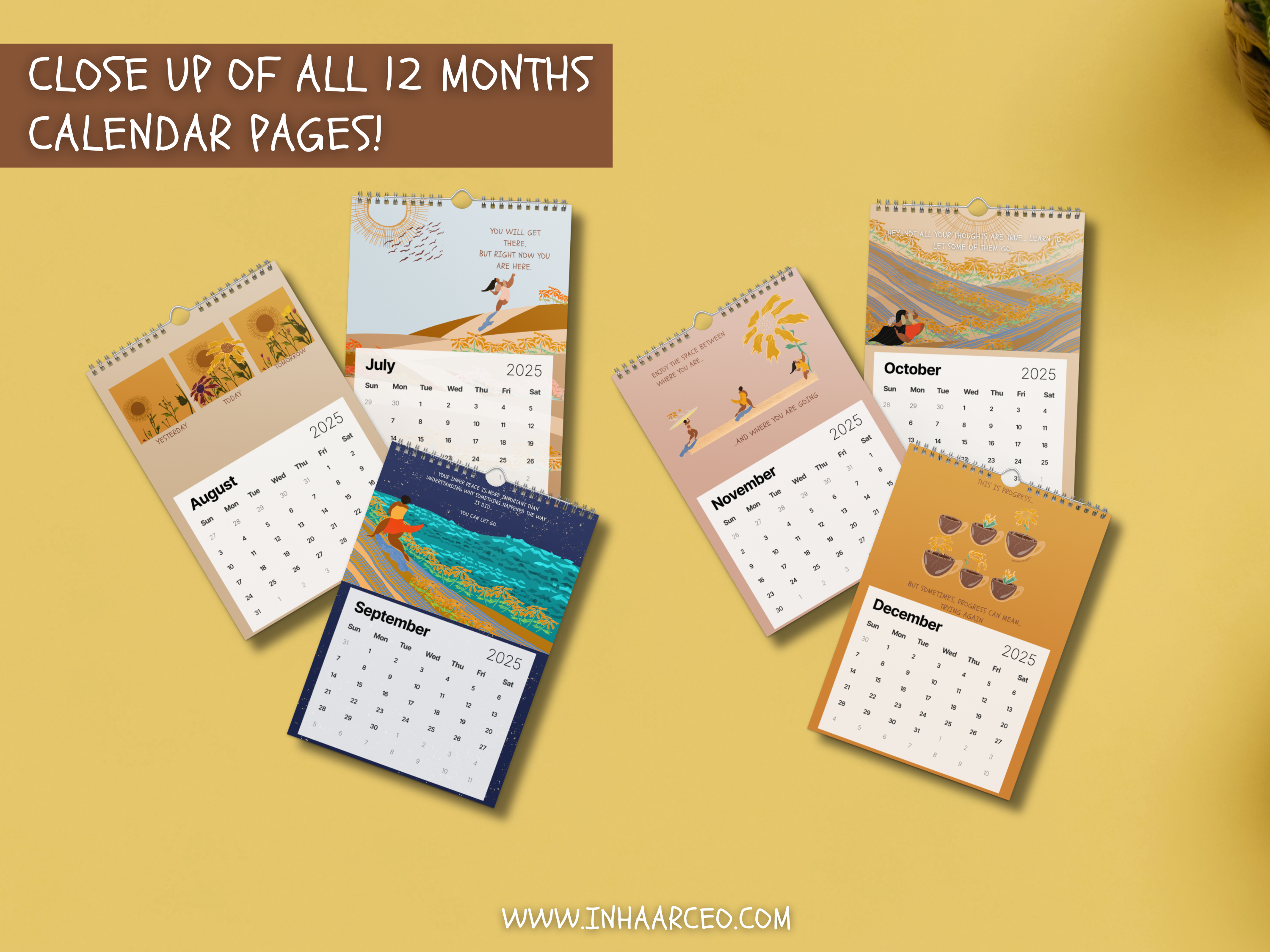 2025 Art Wall Calendar I Want to Heal and Grow (International Shipping)