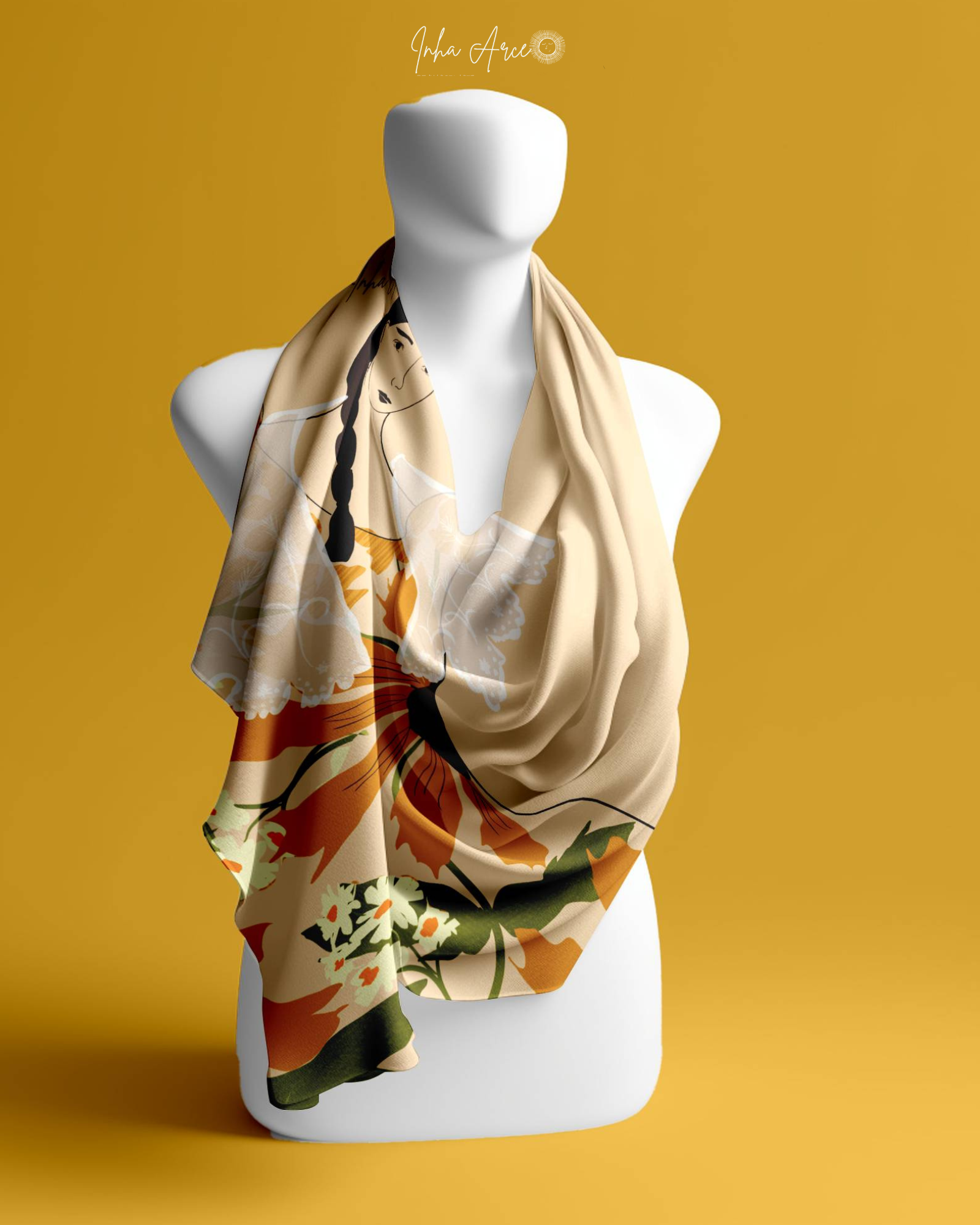 Sunflower Lady Silk Scarf