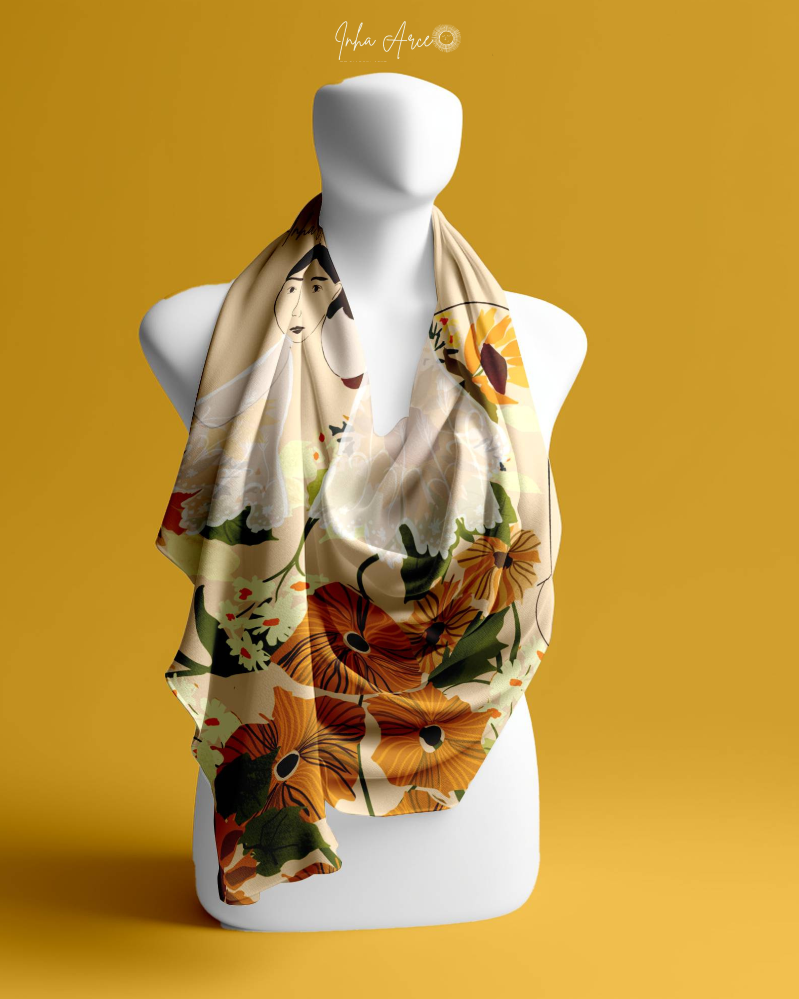 Sunflower Lady Silk Scarf
