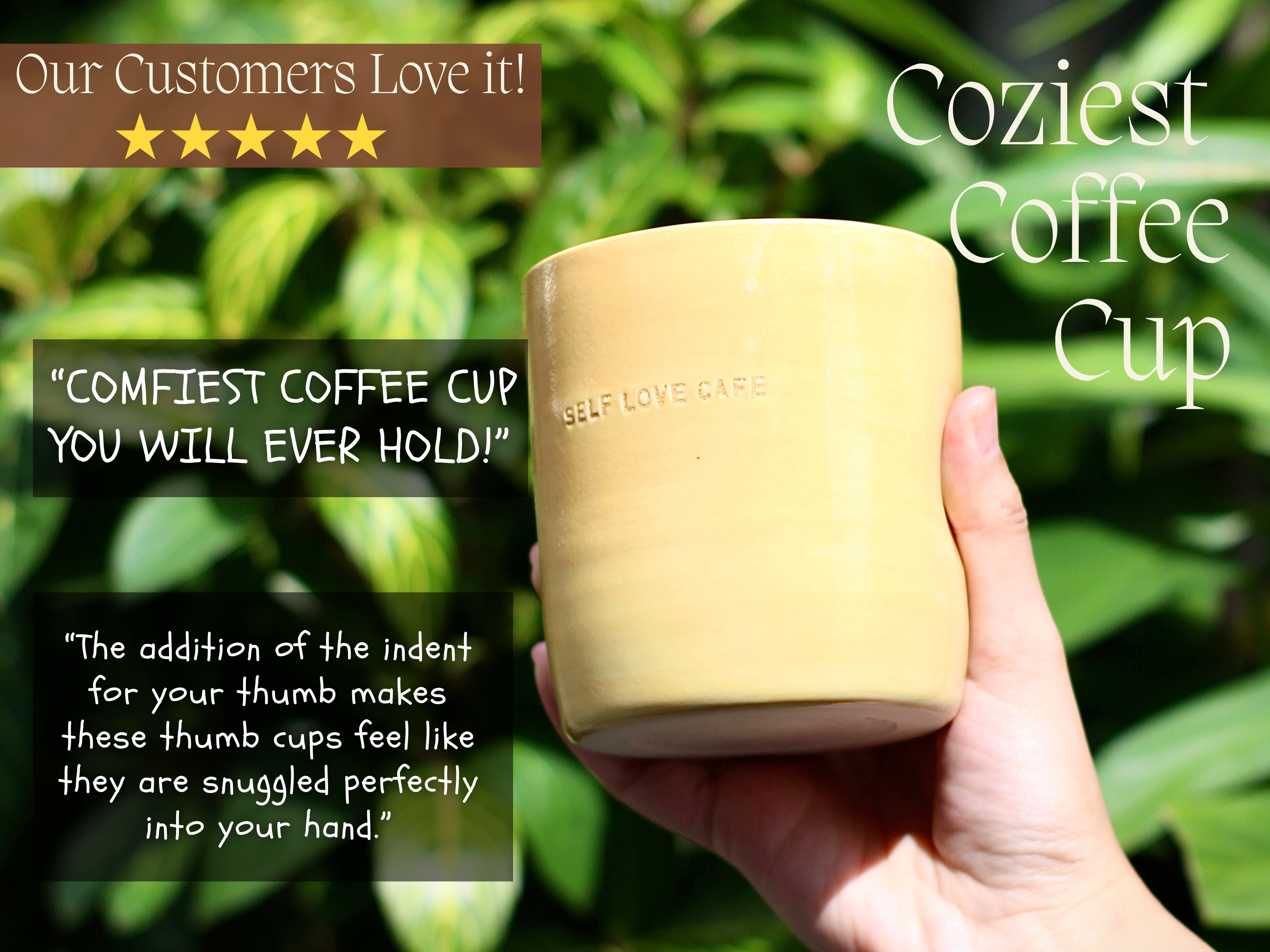 Inha Arceo Art x Mimi Cermamics Self-Love Thumb Cup Coffee Mug