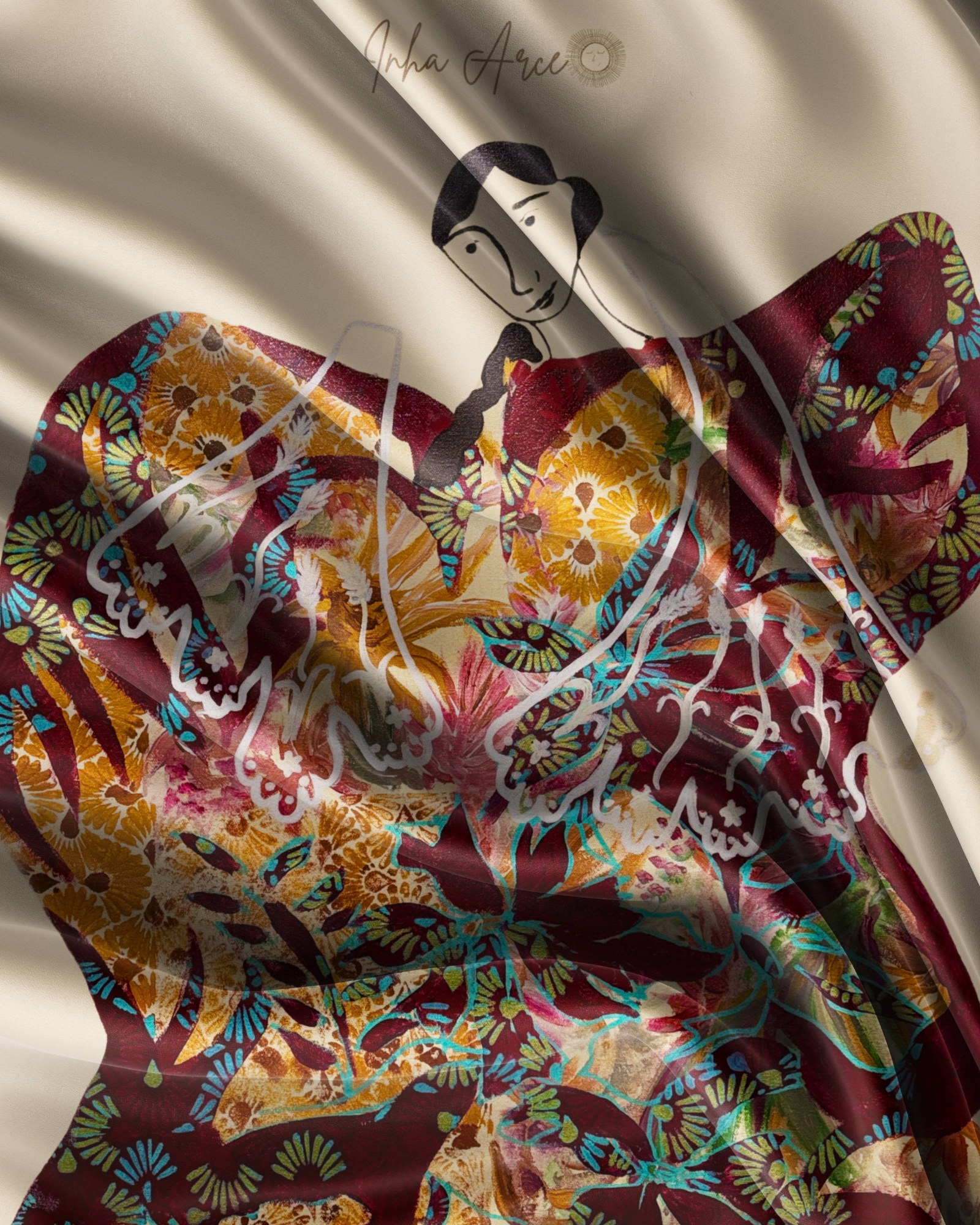 Ginhawa (Relief) Bottled Up Emotion Silk Scarf