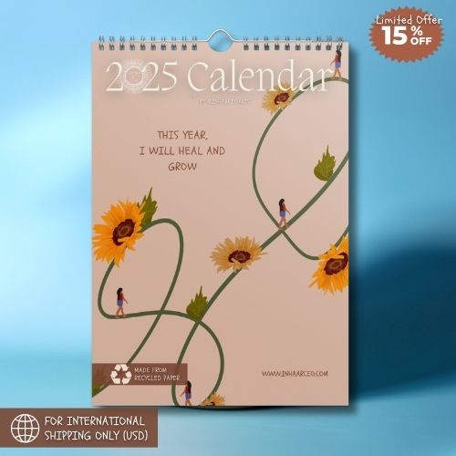 2025 Art Wall Calendar I Want to Heal and Grow (International Shipping)