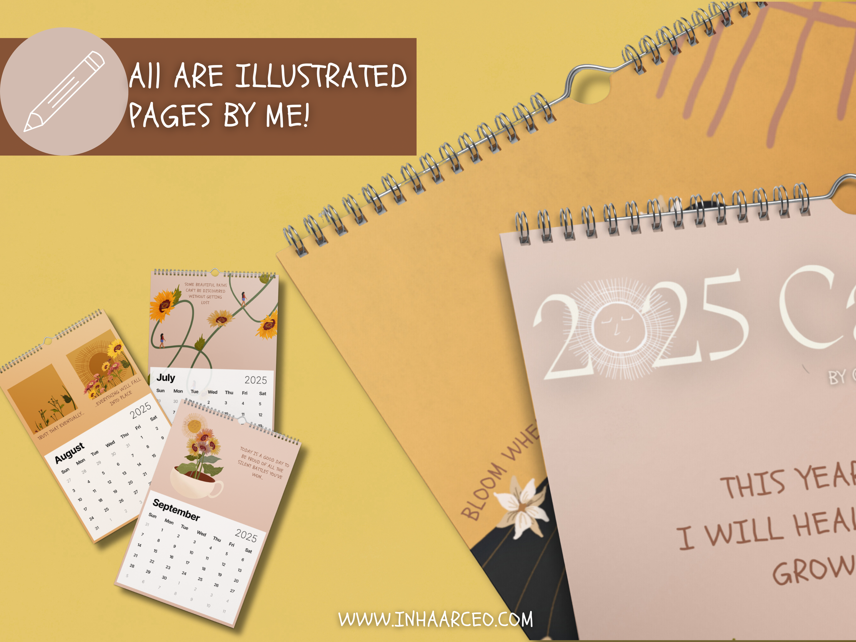 2025 Art Wall Calendar I Want to Heal and Grow (International Shipping)