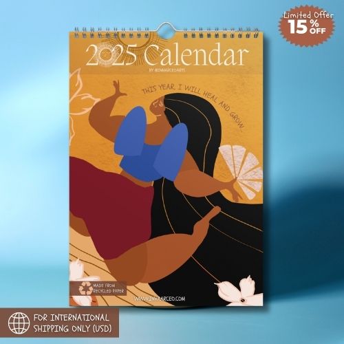2025 Art Wall Calendar I Want to Heal and Grow (International Shipping)