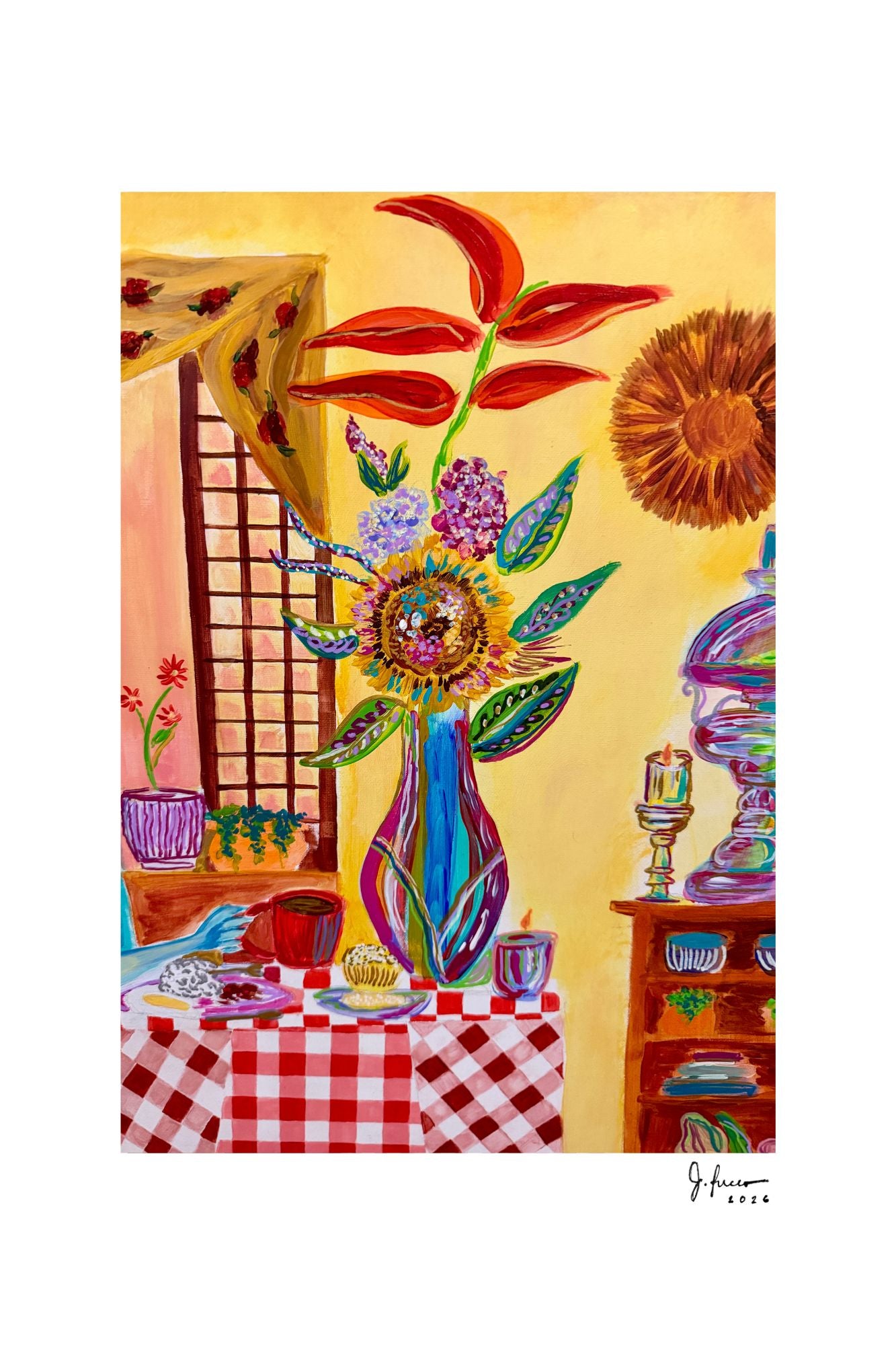 "Coffee and Flowers" Framed Print
