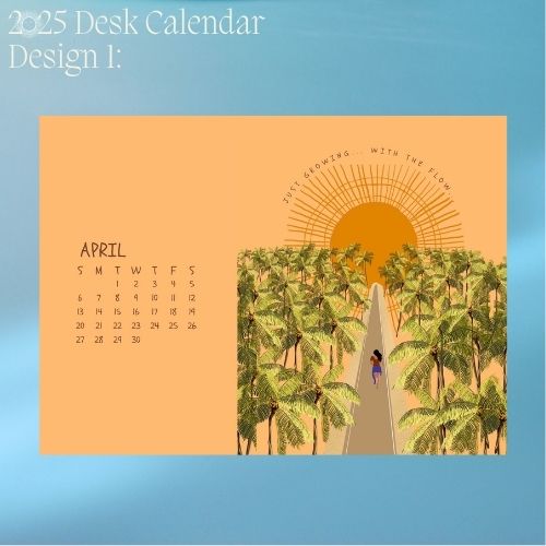 2025 Art Desk Landscape Calendar I Want to Heal and Grow (Philippines Shipping)