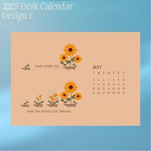 2025 Art Desk Landscape Calendar I Want to Heal and Grow (Philippines Shipping)