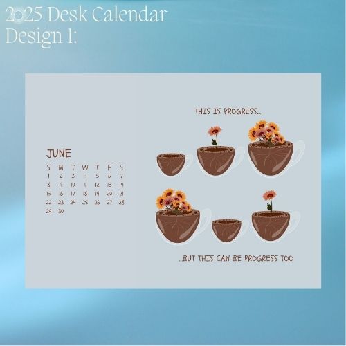 2025 Art Desk Landscape Calendar I Want to Heal and Grow (Philippines Shipping)