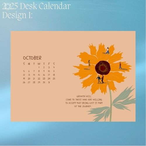 2025 Art Desk Landscape Calendar I Want to Heal and Grow (Philippines Shipping)