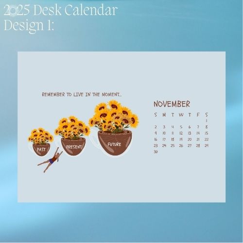 2025 Art Desk Landscape Calendar I Want to Heal and Grow (Philippines Shipping)