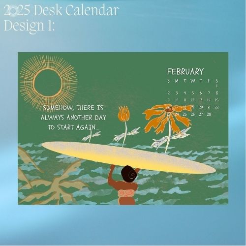 2025 Art Desk Landscape Calendar I Want to Heal and Grow (Philippines Shipping)