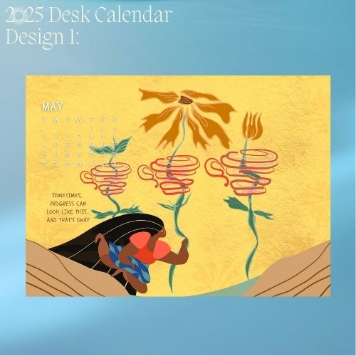 2025 Art Desk Landscape Calendar I Want to Heal and Grow (Philippines Shipping)