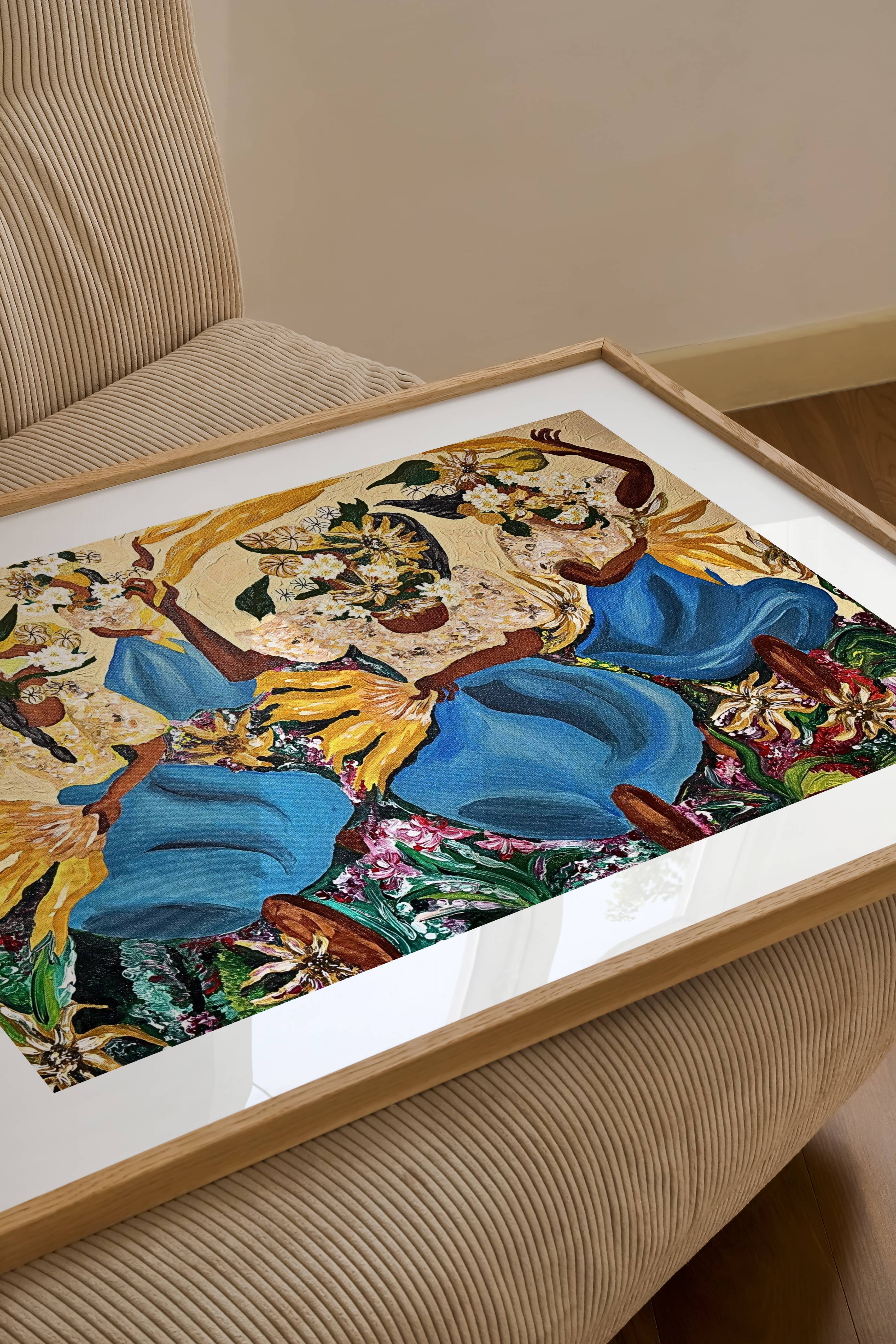"Sunflower Dance" Framed Painting Print (Limited Print)