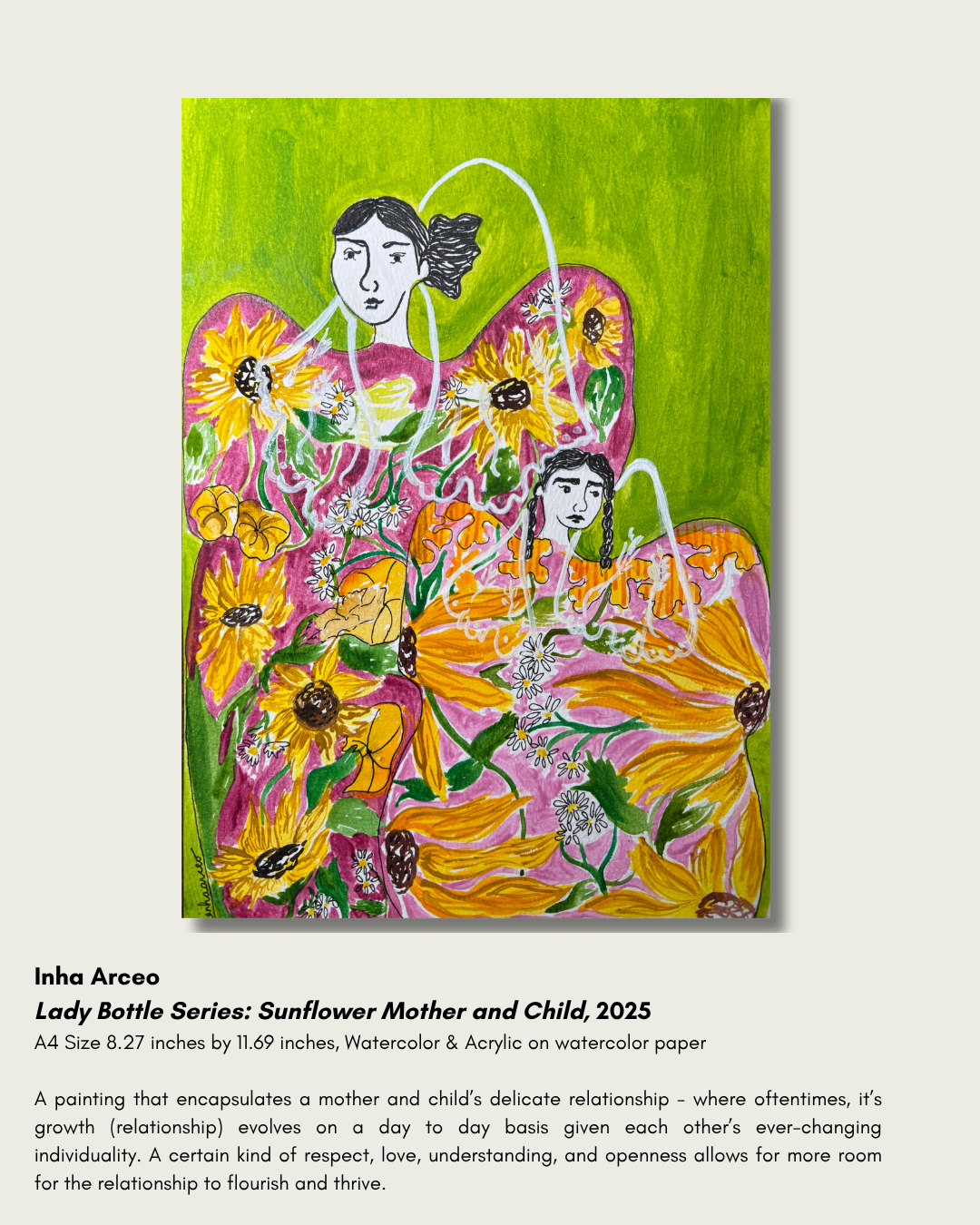 Lady Bottle Series: Sunflower Mother and Child, 2025