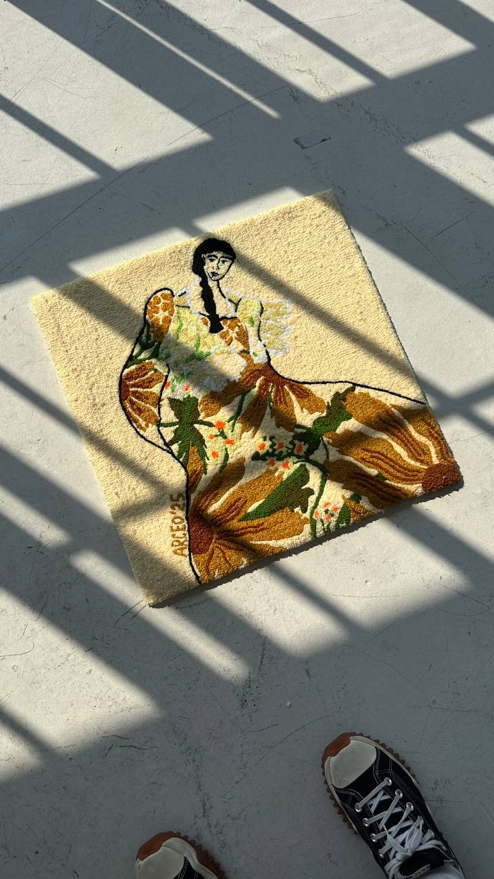 Sunflower Lady Bottle: How I Feel Today Tufted Wall Art, 2025