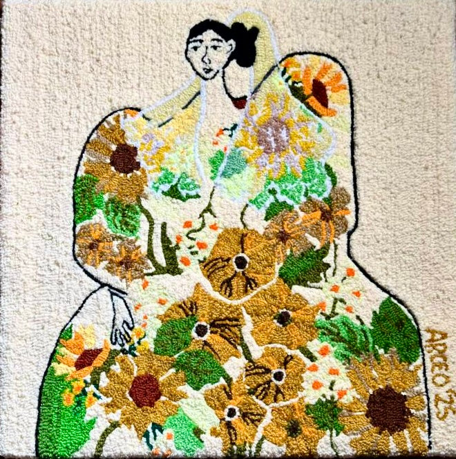 Sunflower Lady Bottle: How I Feel Today Tufted Wall Art, 2025