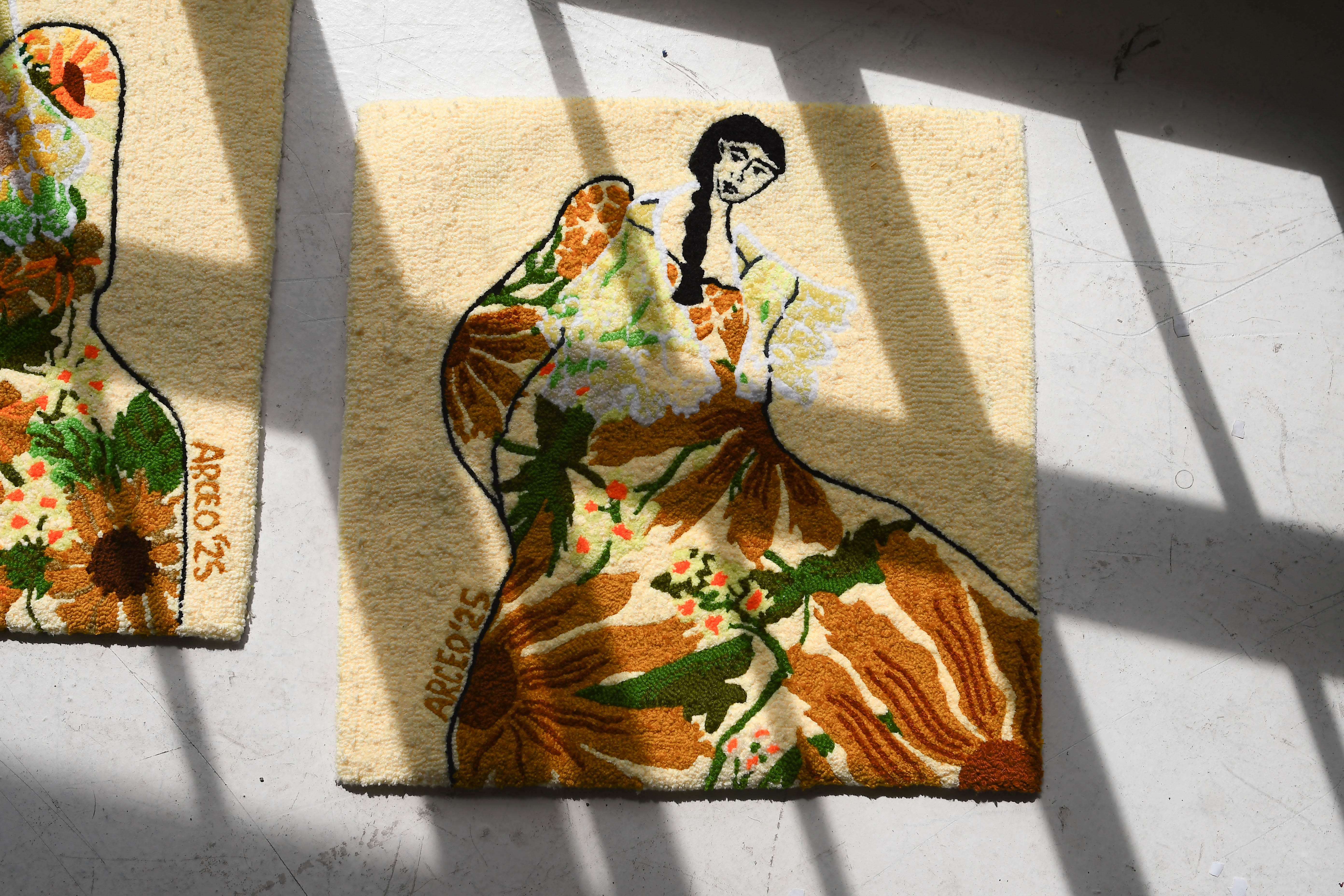 Sunflower Lady Bottle: How I Feel Today Tufted Wall Art, 2025