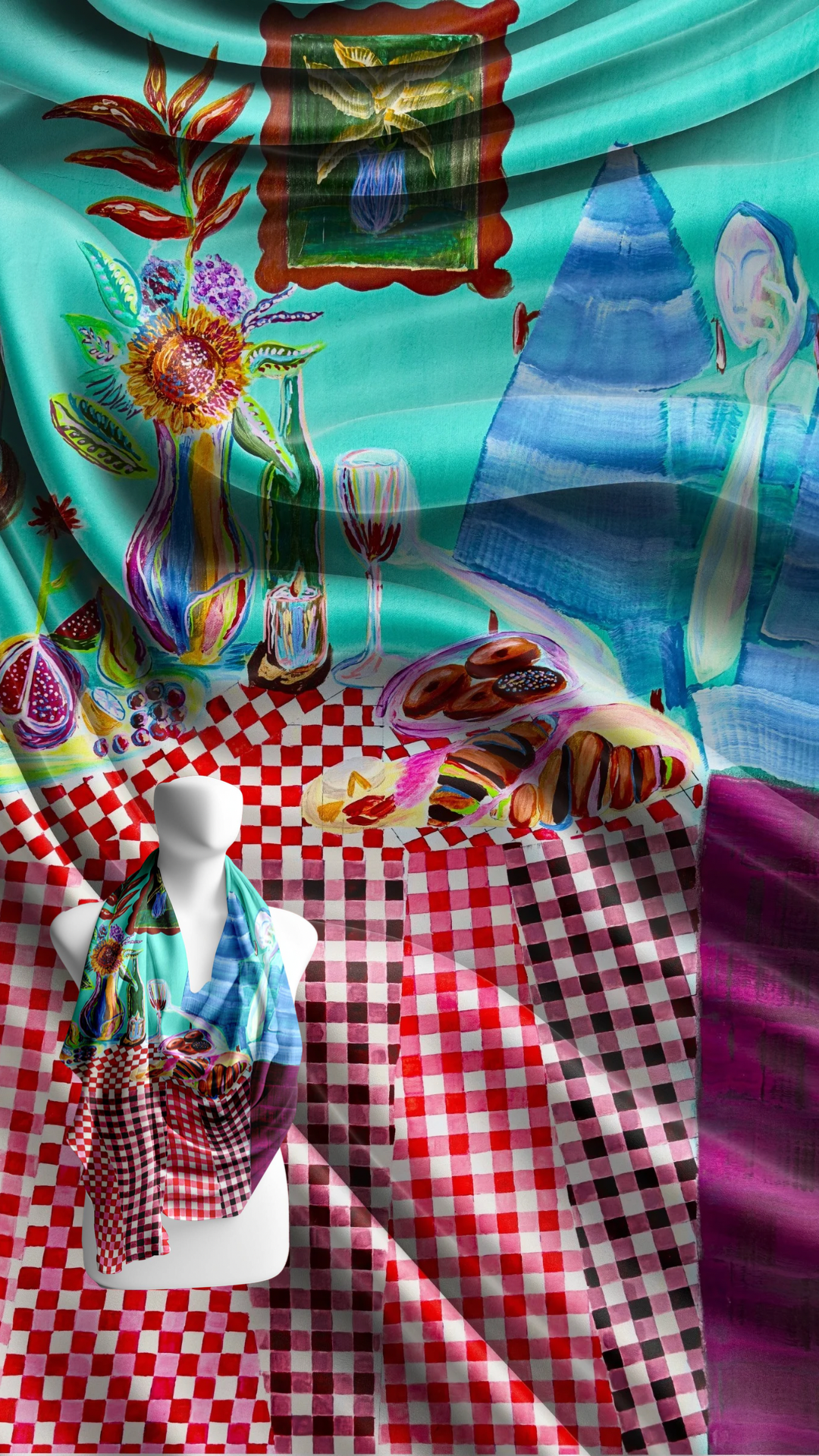 Girl Dinner Silk Scarf