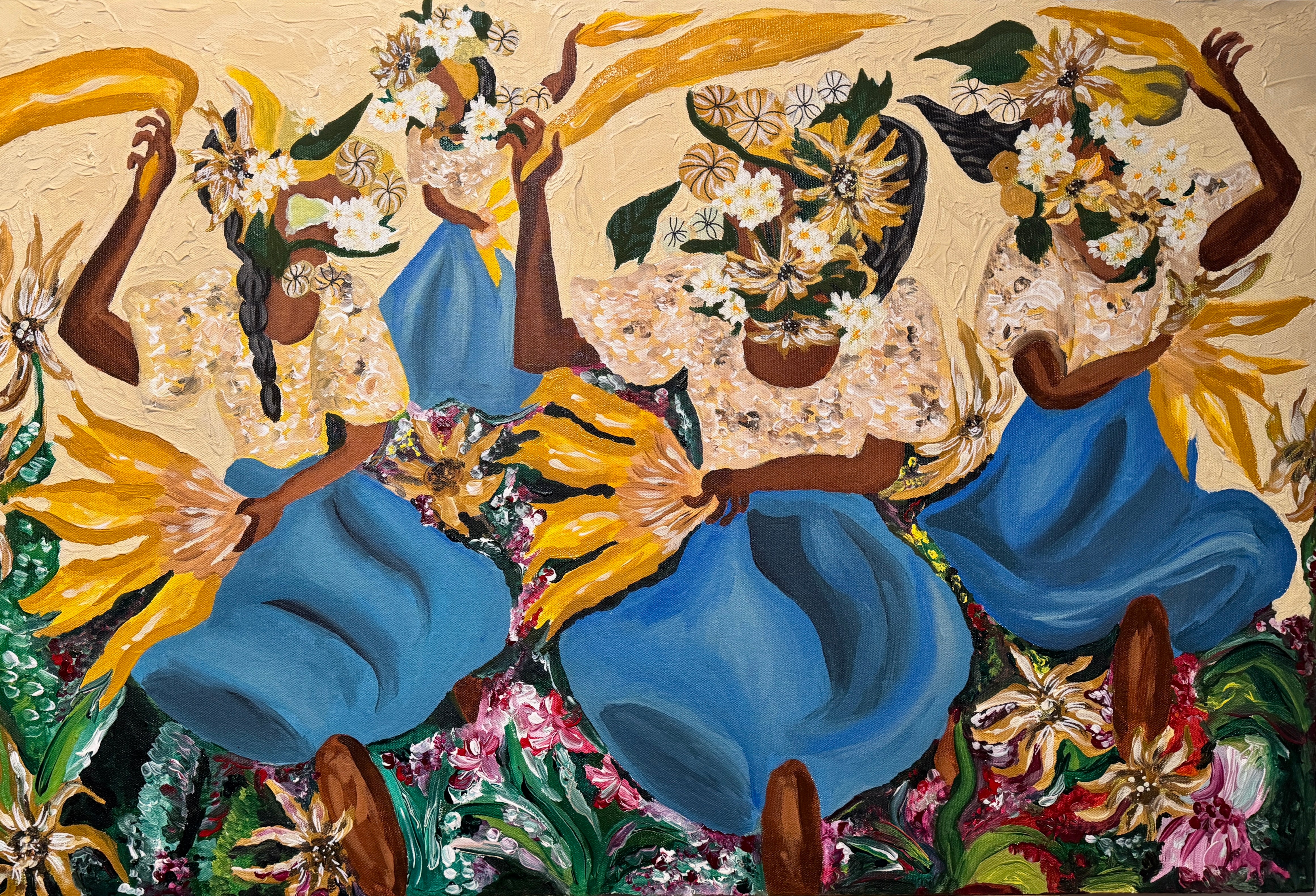 "Sunflower Dance" Framed Painting Print (Limited Print)