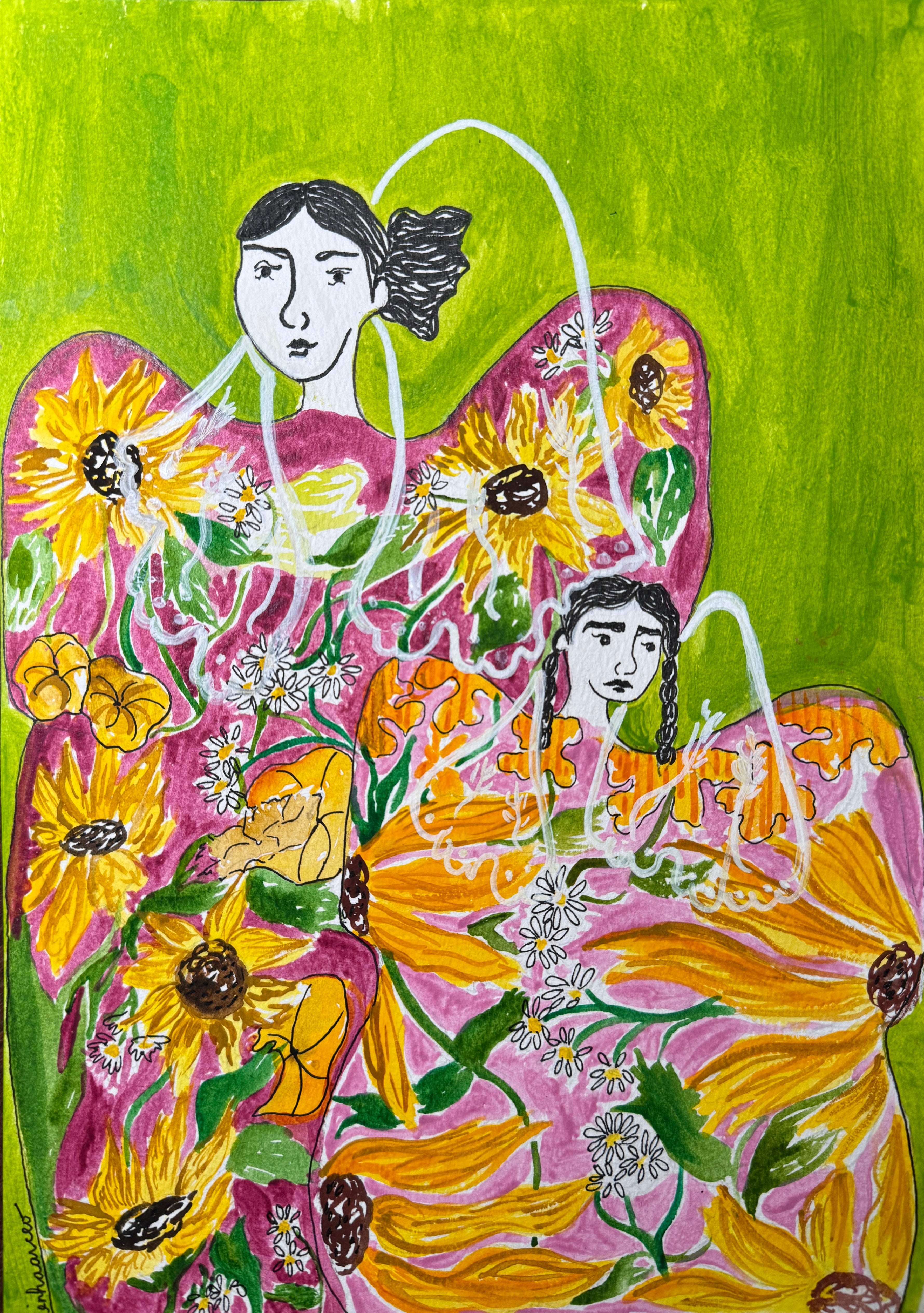 Sunflower Mother and Child