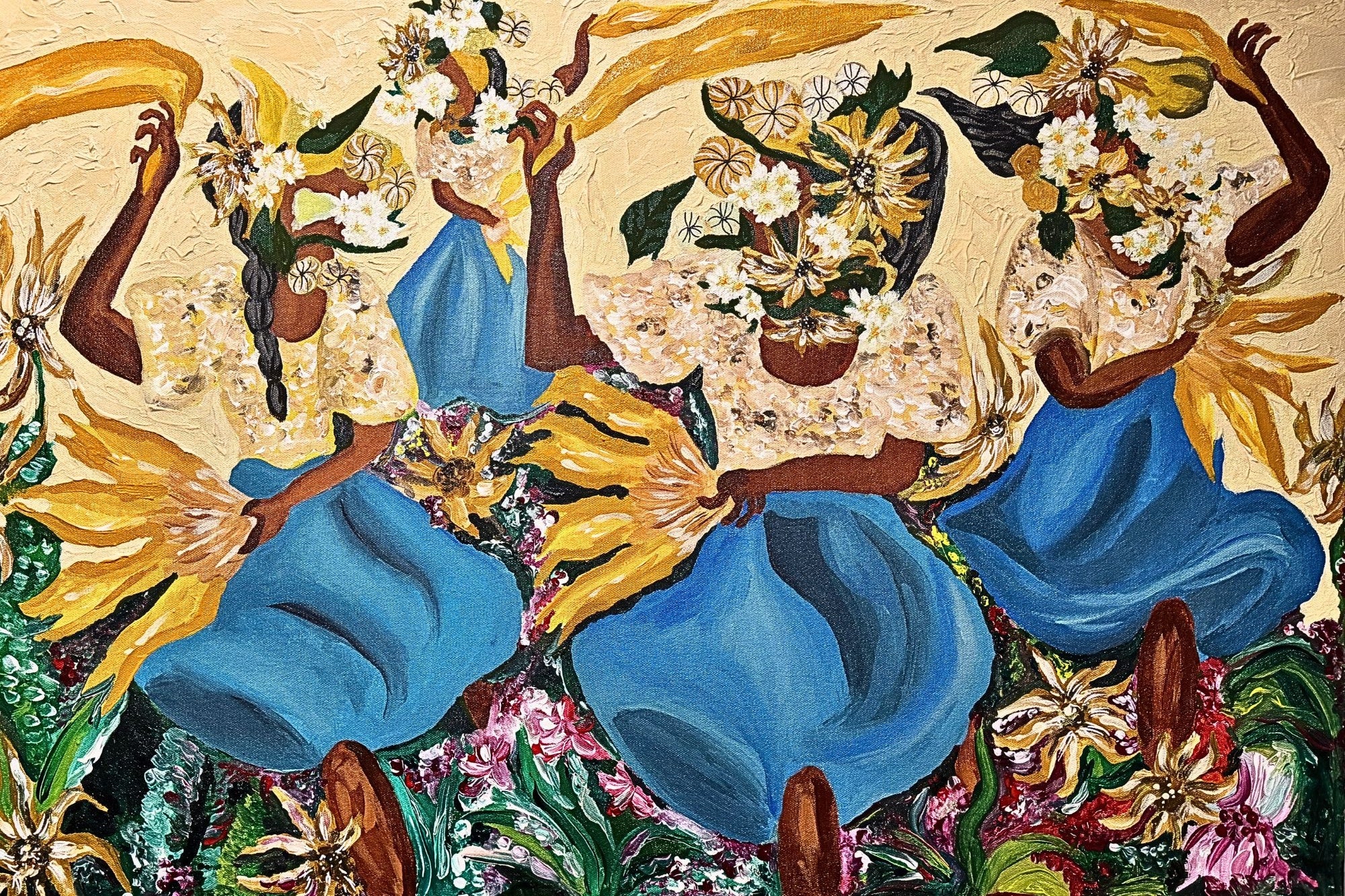 "Sunflower Dance" Framed Painting Print (Limited Print)