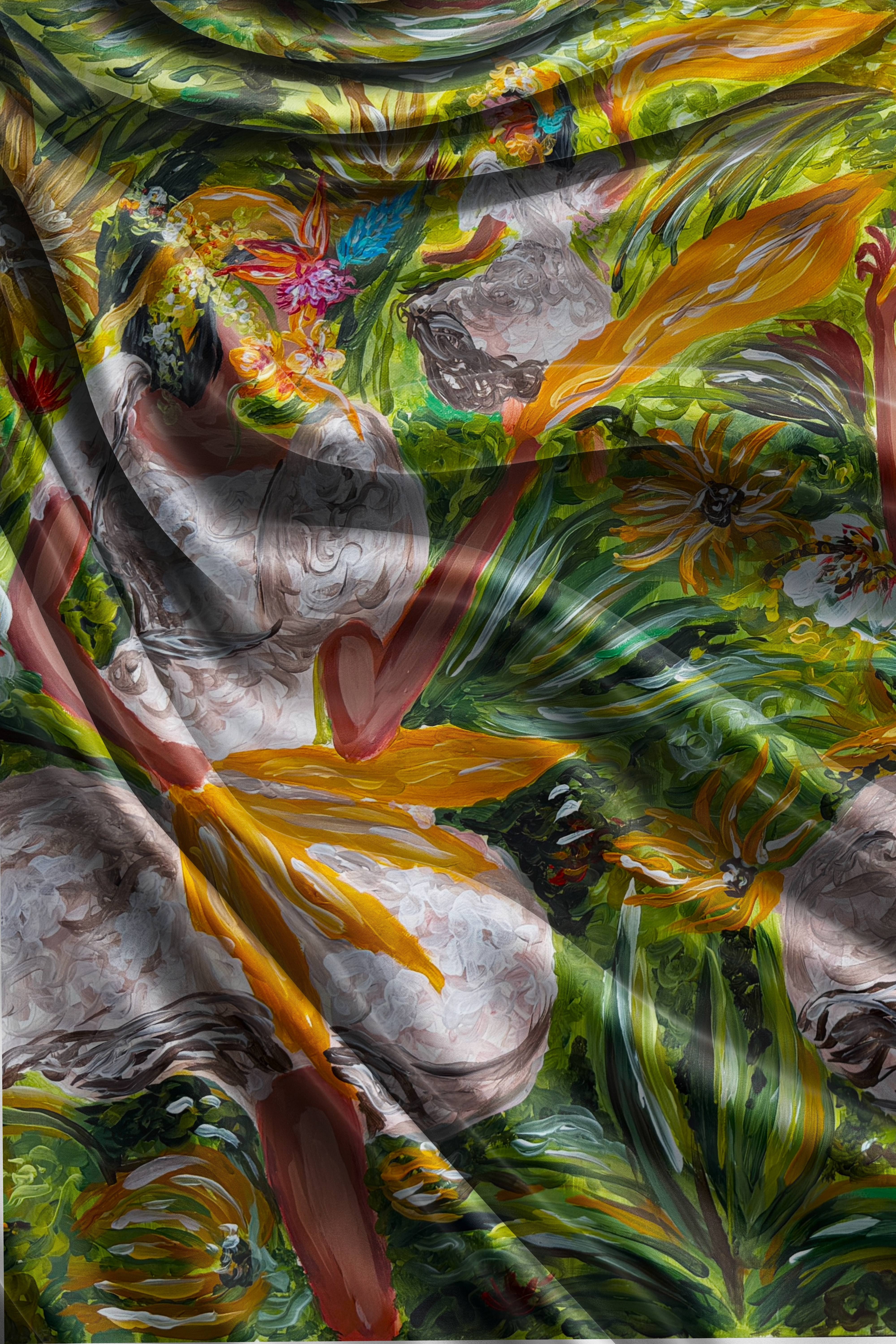 Sunflower Dance: Harvest Silk Scarf