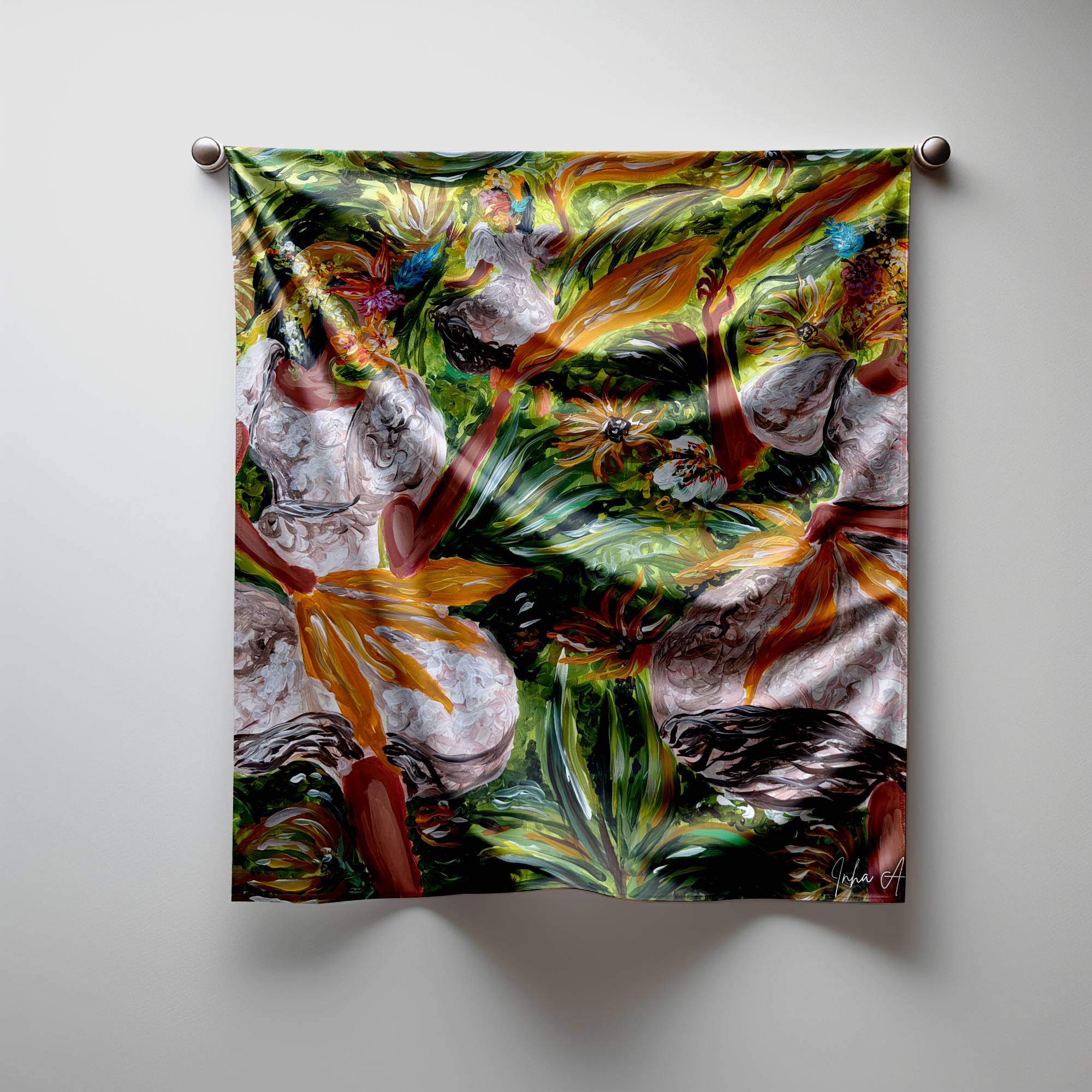 Sunflower Dance: Harvest Silk Scarf